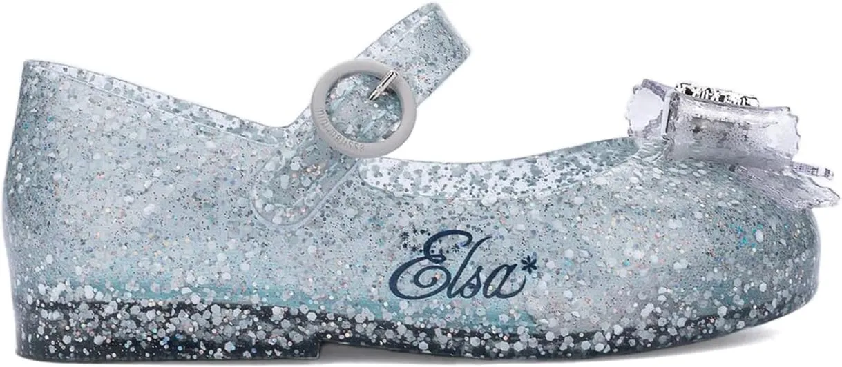 mini melissa Girl's Sweet Love   Disney Princess Mary Jane Jelly Flat for Toddlers & Babies - Jelly Shoes for Little Girls with Adjustable Strap & Side Buckle