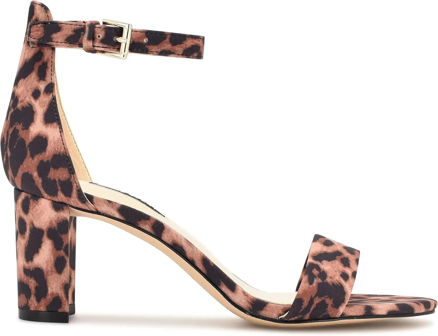 MIRAAZZURRA Women Heeled Sandals Round Open Toe Ankle Strap Chunky Low Heel One Strap Sandals