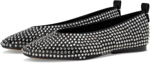 Naturalizer Women's 38 Edit Carla Ballet Flat, Black Satin, 9