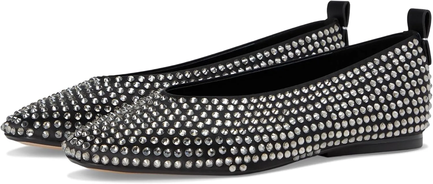 Naturalizer Women's 38 Edit Carla Ballet Flat, Black Satin, 9