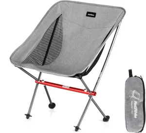 Naturehike Camping Chair, Foldable Chair with Storage Bag, Outdoor Portable Chair for Adults, Lightweight, Supports 330lbs, Backpacking Chair for Fishing, Hiking, Beach, Lawn