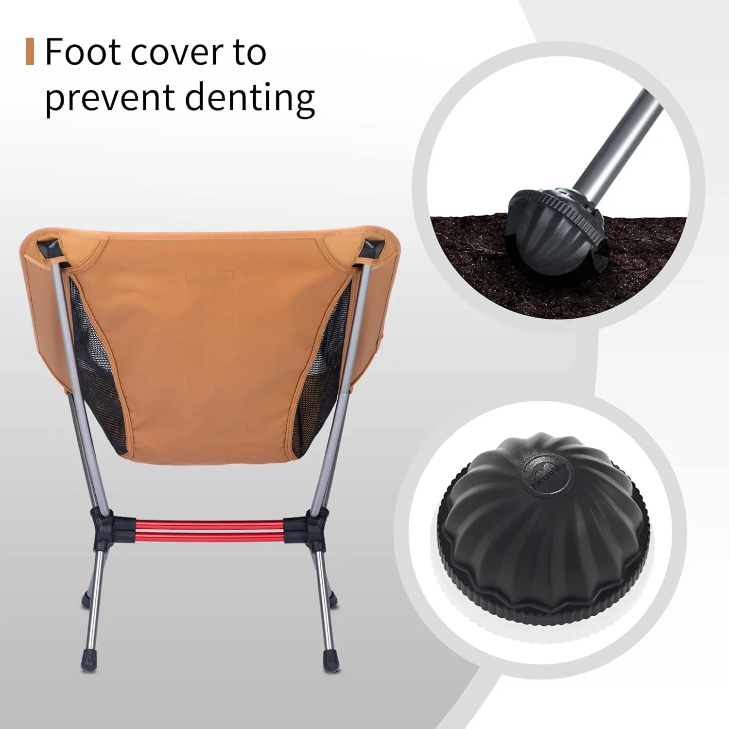Naturehike YL08 Ultralight Camping Chair, 2.12 LBS Portable Backpacking Chair with Storage Bag & Anti-Sinking Feet, Lightweight Compact Collapsible Camp Chair