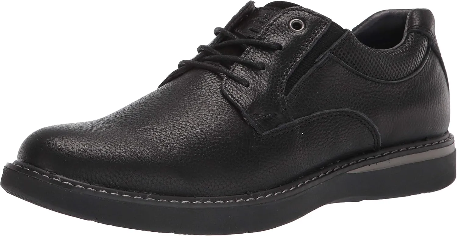 Nunn Bush Men's BAYRIDGE Plain Toe Lightweight Leather LACE-UP Oxford, Black, 10.5 Wide