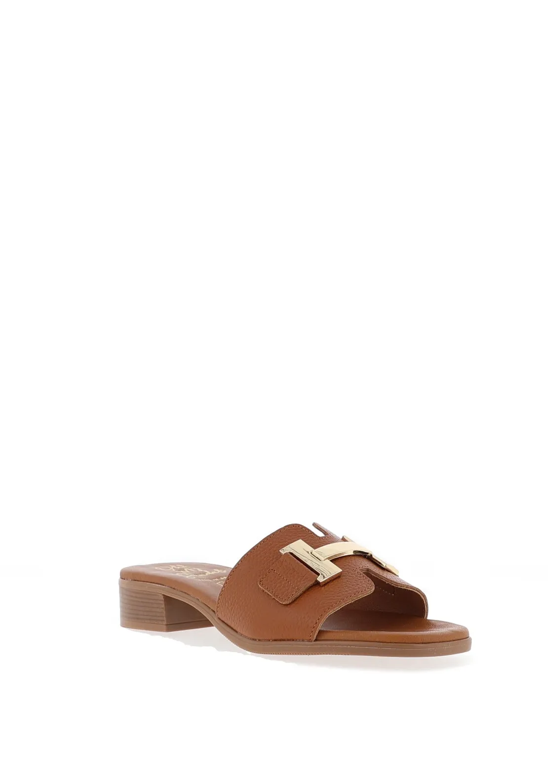 Oh My Sandals Low Heel Mule Sandals, Tan