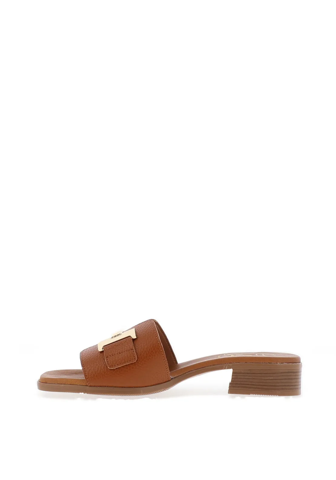 Oh My Sandals Low Heel Mule Sandals, Tan