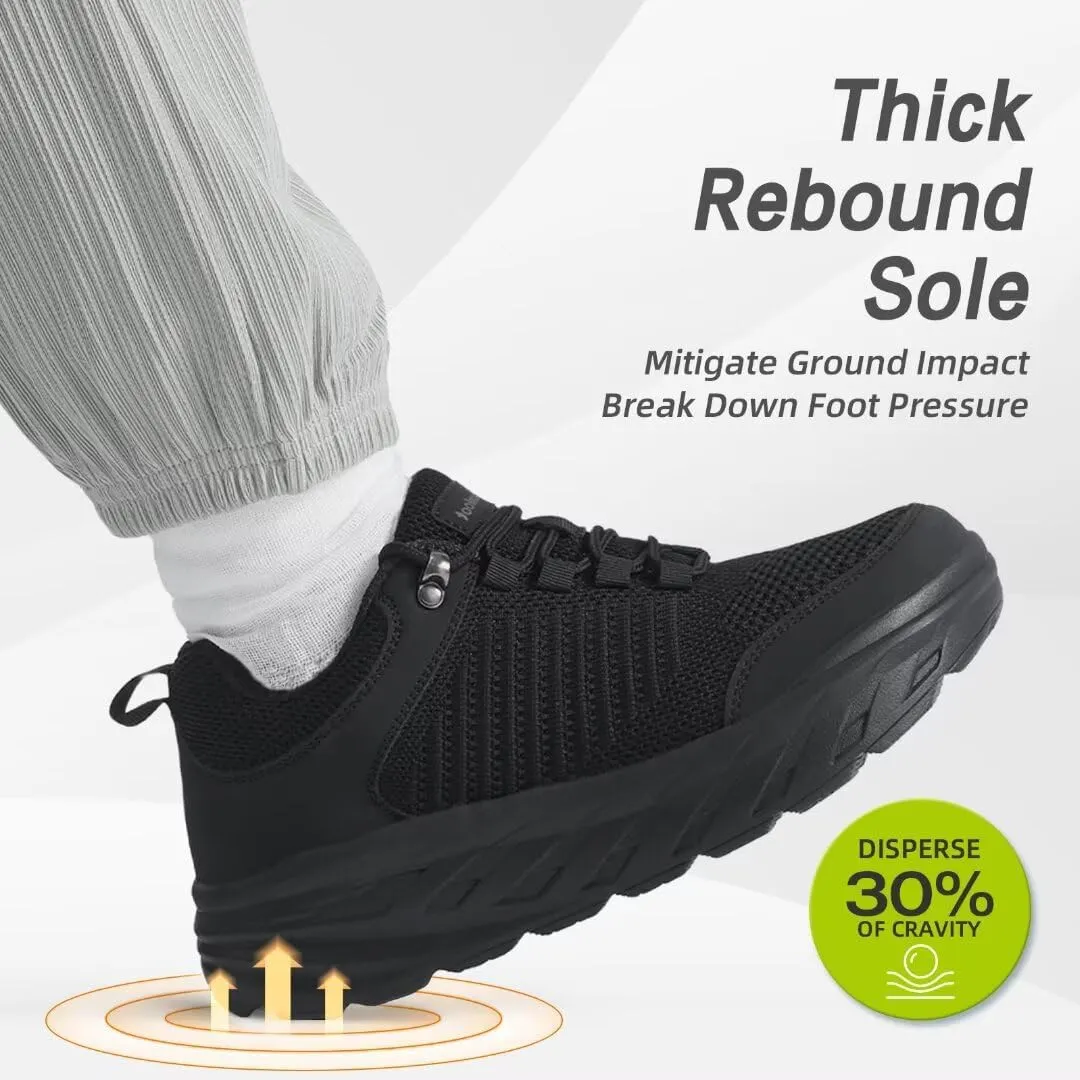 OrthoComfoot Women's Orthopedic Diabetic Wide Walking Shoes: Comfortable Casual Arch Support Plantar Fasciitis Fashion Sneakers, Work Tennis Orthotic High Arch Swollen Feet Shoes for Foot Heel Pain