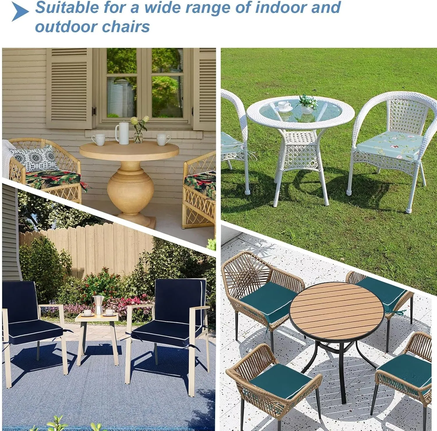 Outdoor Chair Cushions Set of 2, Waterproof Outdoor Seat Cushions for Patio Furniture, Patio Chair Cushion with Ties, Square Out Door Chair Pads,19" X 19" X 3", Green Floral