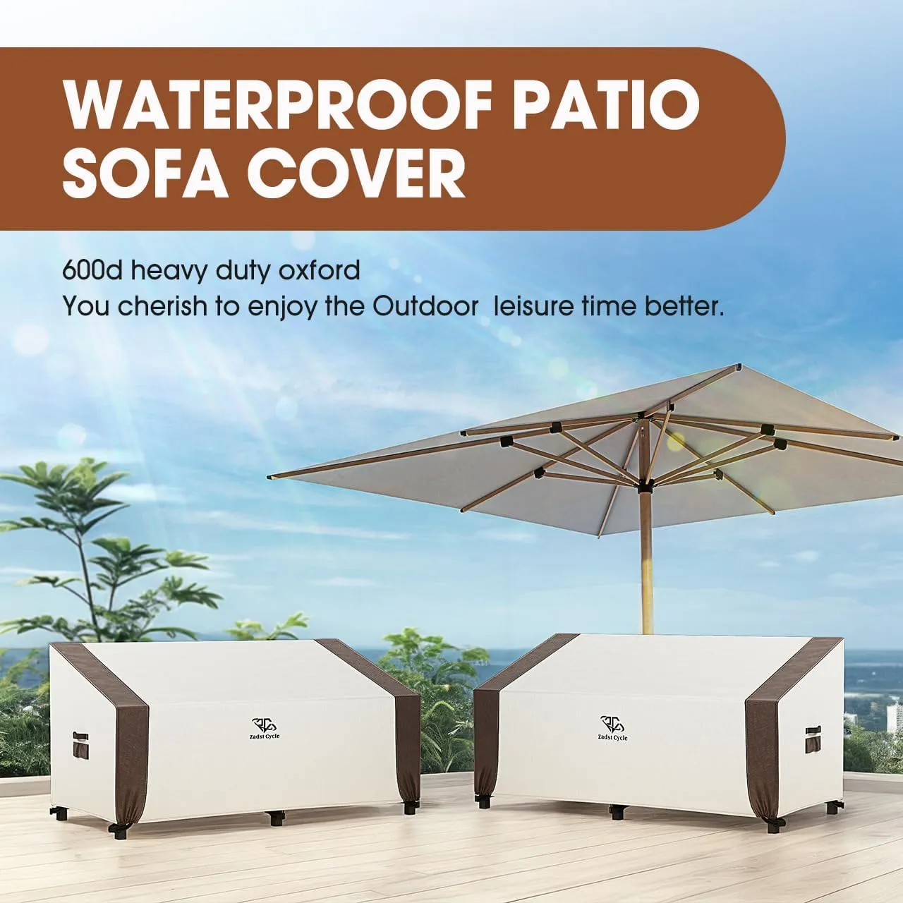 Outdoor Furniture Cover, 79 inch Patio Sofa Cover Waterproof, Patio Furniture Cover for Loveseat Sofa and 3 Seat Couches, Anti-UV, Water Resistant, Tear Resistant, X-Large, 1 Pack, Brown