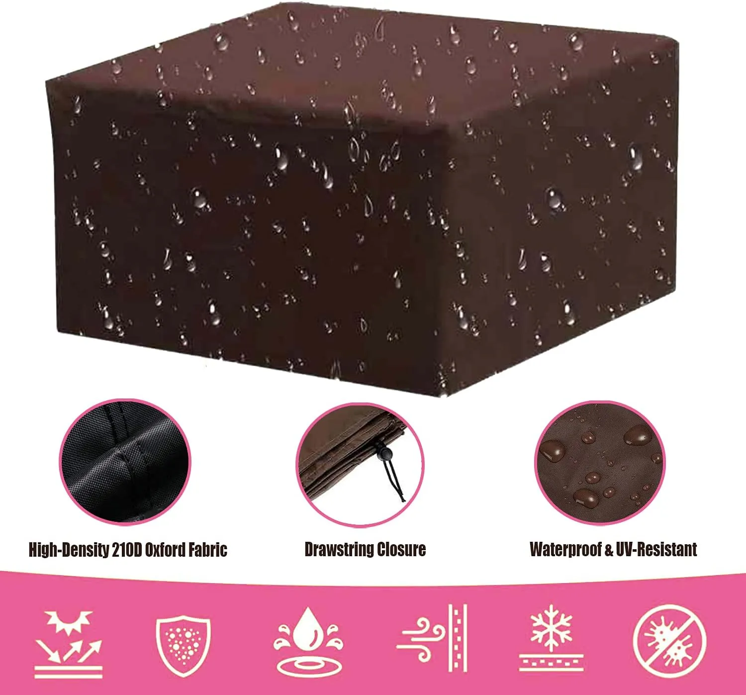 Outdoor Patio Furniture Covers Waterproof Rectangular Outdoor Cover for Outdoor Dining Table and Chairs,Waterproof,Tear-Resistant,UV Resistant 66" L x 28" W x 37" H Blue