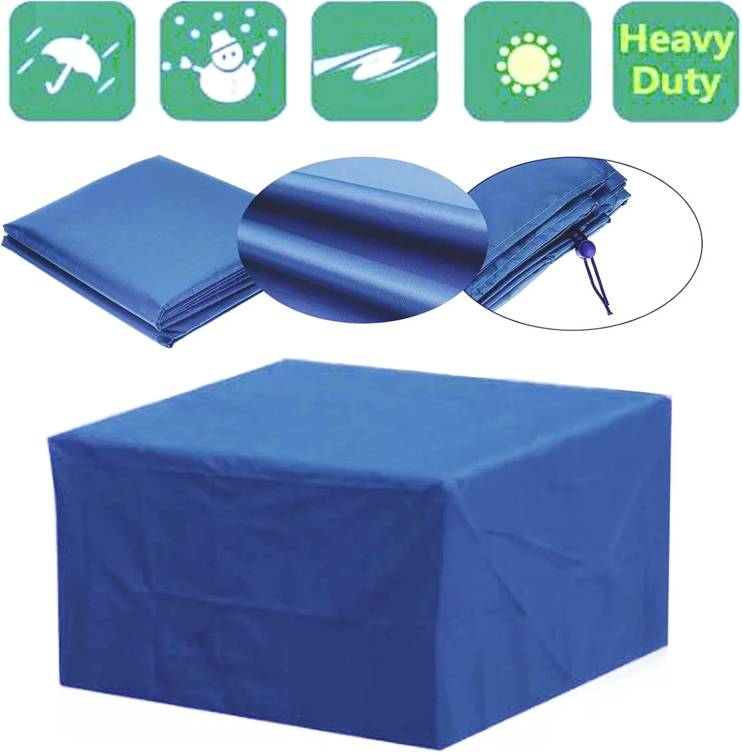 Outdoor Patio Furniture Covers Waterproof Rectangular Outdoor Cover for Outdoor Dining Table and Chairs,Waterproof,Tear-Resistant,UV Resistant 66" L x 28" W x 37" H Blue