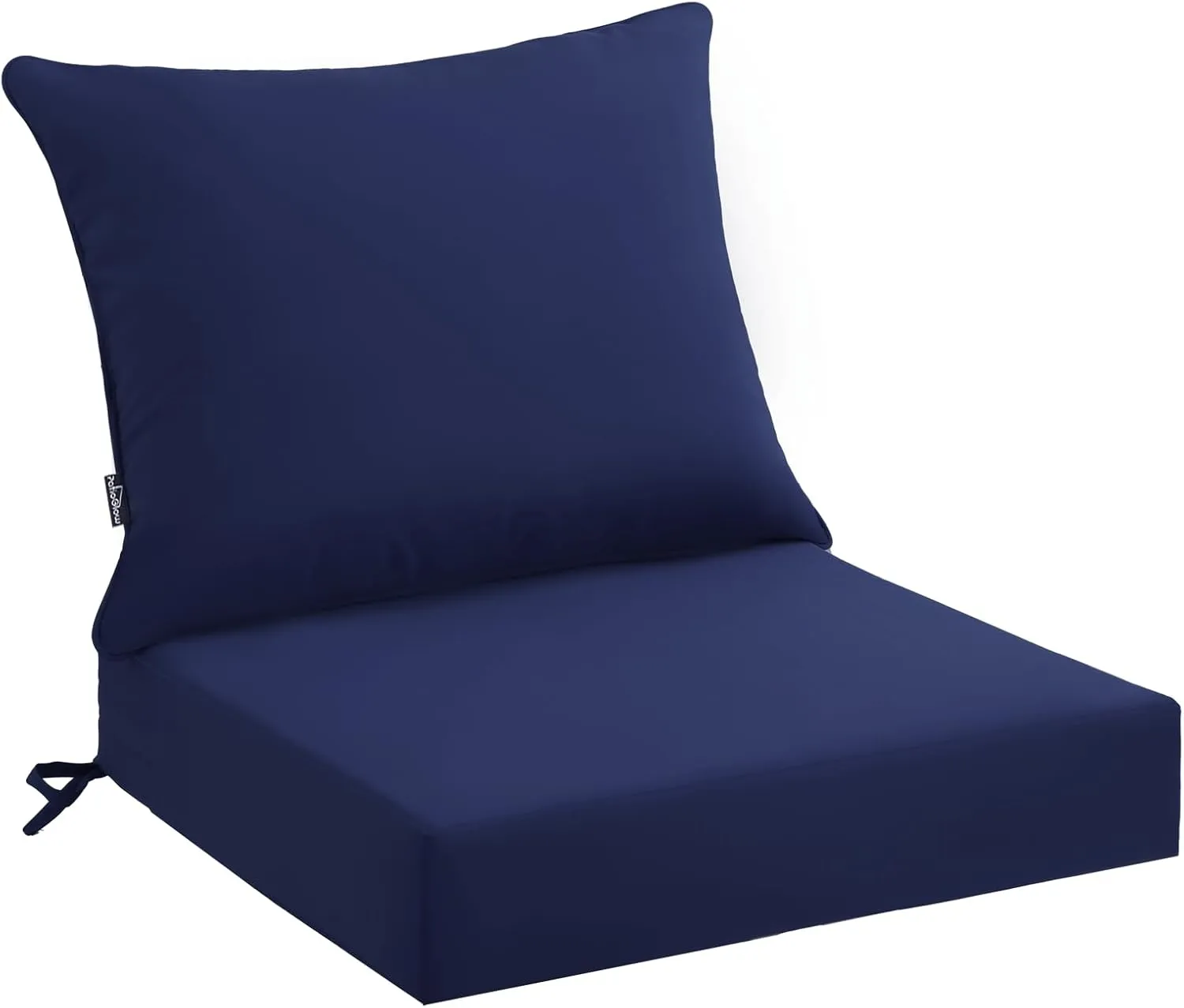 Outdoor Seat Cushion Set 22 x 24 x 4 Inch, Waterproof & Fade Resistant Patio Furniture Cushions with Removable Cover and Ties, Thick Deep Seating Pads for Outside Chair Sofa Couch, Dark Blue