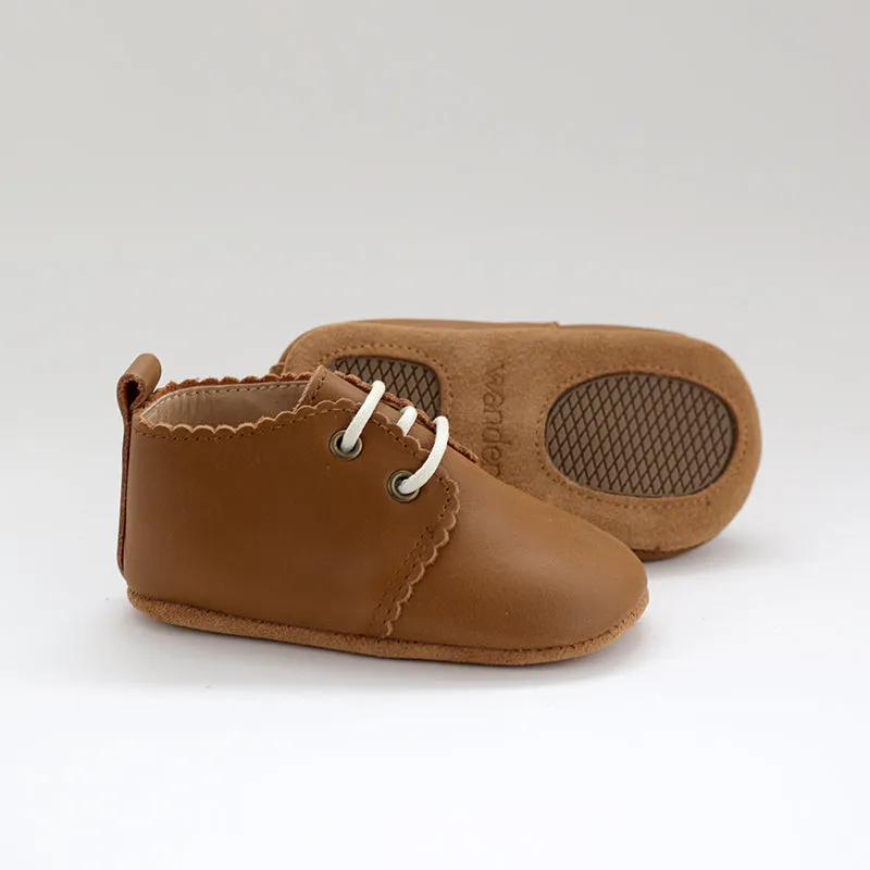 Oxford Leather Shoe Soft Sole - Caramel