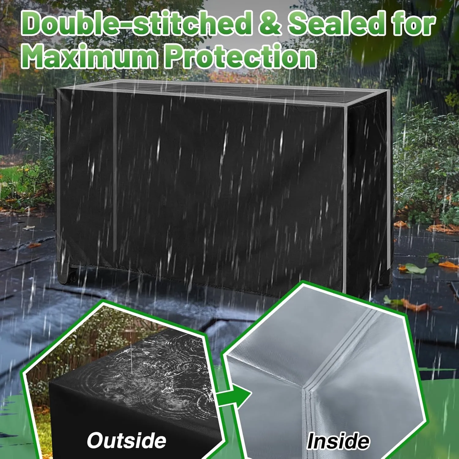PAMASE Outdoor Dining Cart Cover - 54"L*23"W*35"H Grill Covers for Keter Unity XL Portable Cabinet Bar, Heavy Duty Waterproof BBQ Food Prep Table Serving Worktable Metal Movable Station