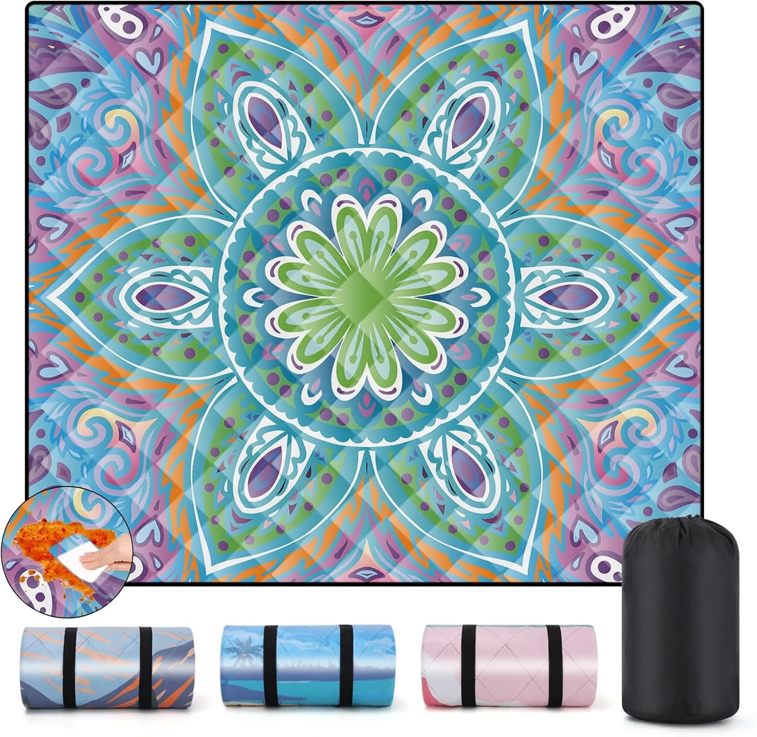 Picnic Blankets 60x80 Outdoor Anti Sand Manta De Playa Ultralight Wide Excersing Matts for Home Camp Quilts for Trailers Camping Essentials Fun Anniversary Retirement Her Friend Sister Gifts