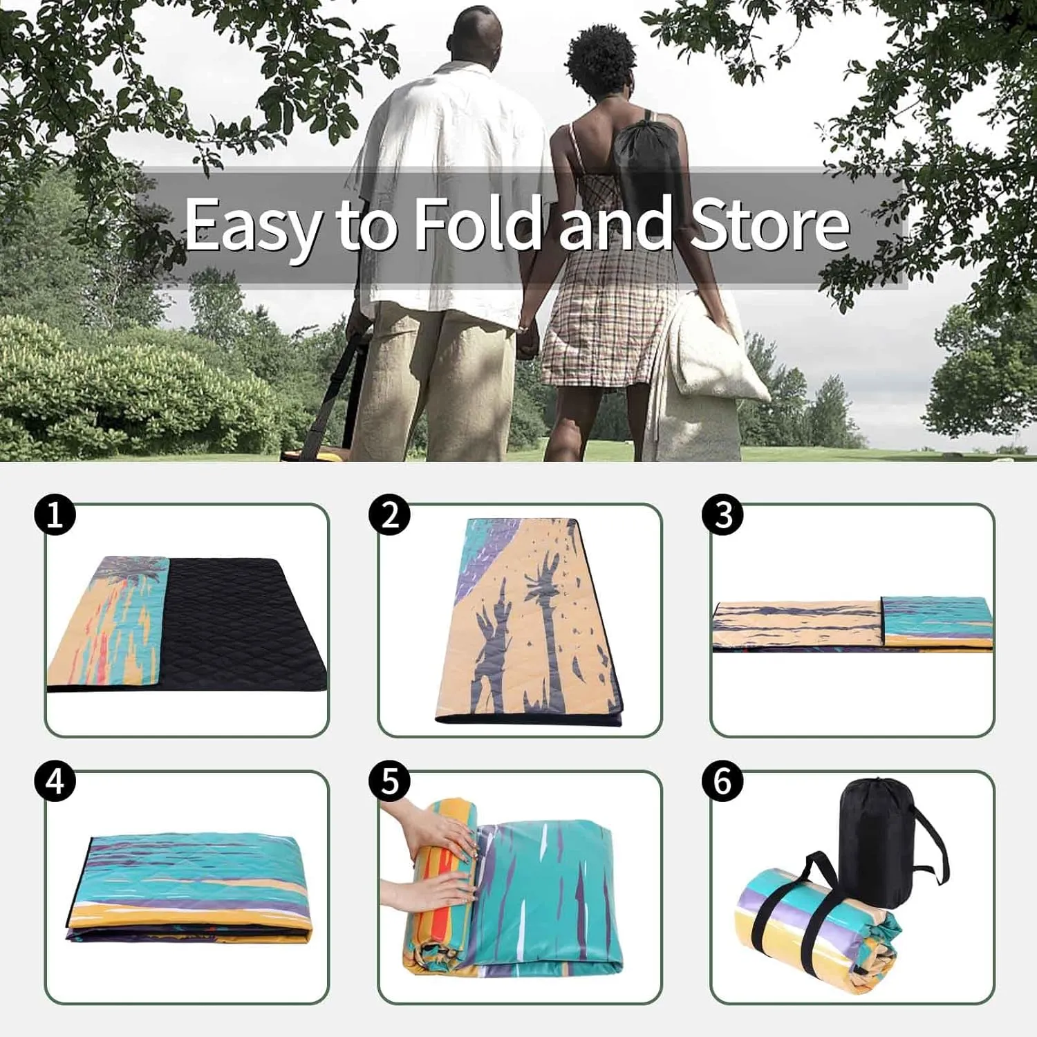 Picnic Blankets 60x80 Outdoor Anti Sand Manta De Playa Ultralight Wide Excersing Matts for Home Camp Quilts for Trailers Camping Essentials Fun Anniversary Retirement Her Friend Sister Gifts