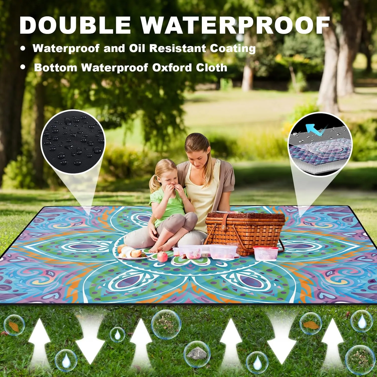 Picnic Blankets 60x80 Outdoor Anti Sand Manta De Playa Ultralight Wide Excersing Matts for Home Camp Quilts for Trailers Camping Essentials Fun Anniversary Retirement Her Friend Sister Gifts