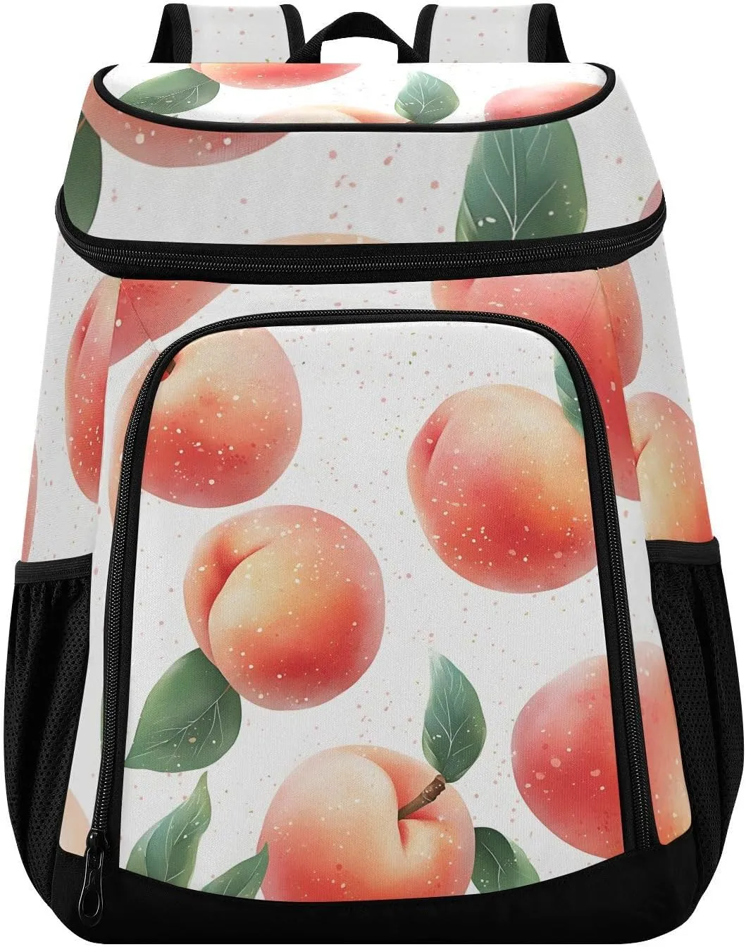 Pink Peaches Fruit Cooler Backpack Cooler Insulated Leak Proof Lunch Backpack 36 Cans Waterproof Soft for Men Women Picnic Hiking Camping Beach