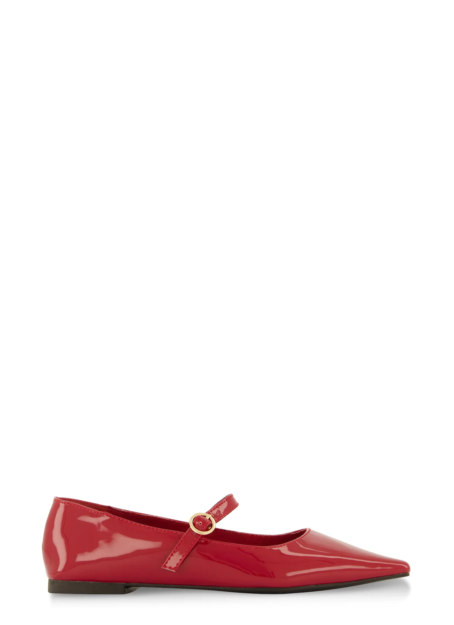 Pointed Toe Buckle Strap Flats