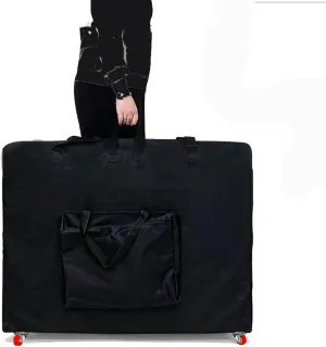 Professional Massage Table Bag, Fits 31' Width, Folding Massage Table Carrying Case with Wheels and Accessory Pockets, Black