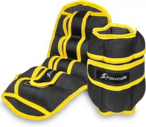 ProsourceFit Ankle/Wrist and Arm/Leg Weights Set of 2, Adjustable Strap 1 lb-5 lb, Adjustable Weight 15 lb, 10 lb, 7 lb for Men and Women
