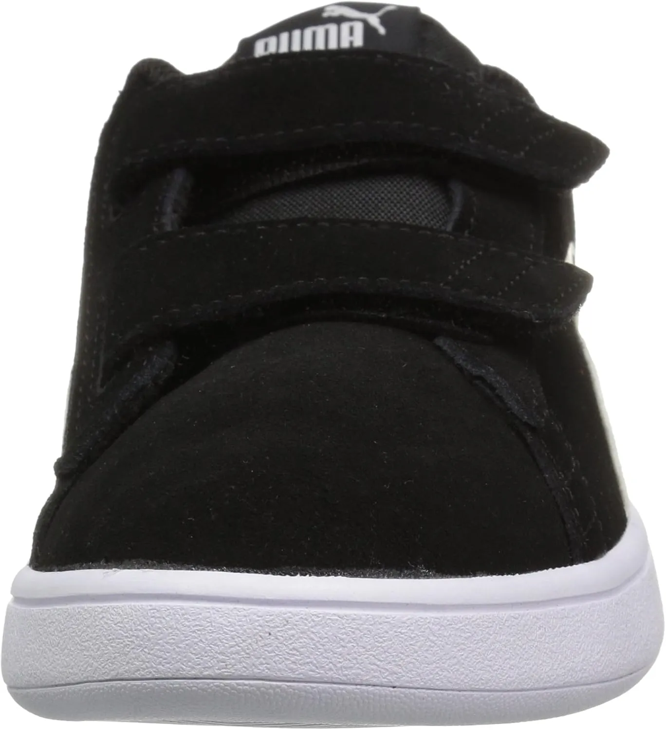 PUMA Girls' Smash V2 Hook and Loop Sneaker, Elderberry-Indigo-Silver-White, 2 M US Little Kid