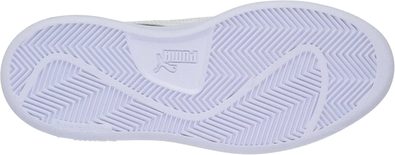PUMA Girls' Smash V2 Hook and Loop Sneaker, Elderberry-Indigo-Silver-White, 2 M US Little Kid