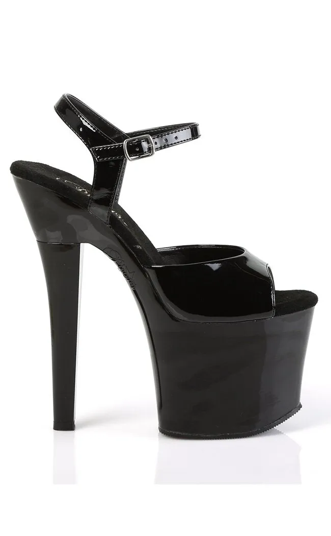 RADIANT-709 Black Patent Platform Heels