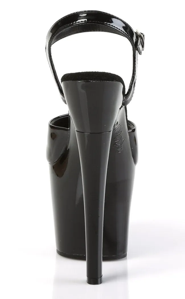 RADIANT-709 Black Patent Platform Heels