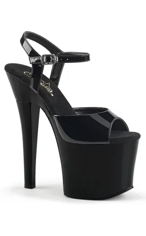 RADIANT-709 Black Patent Platform Heels