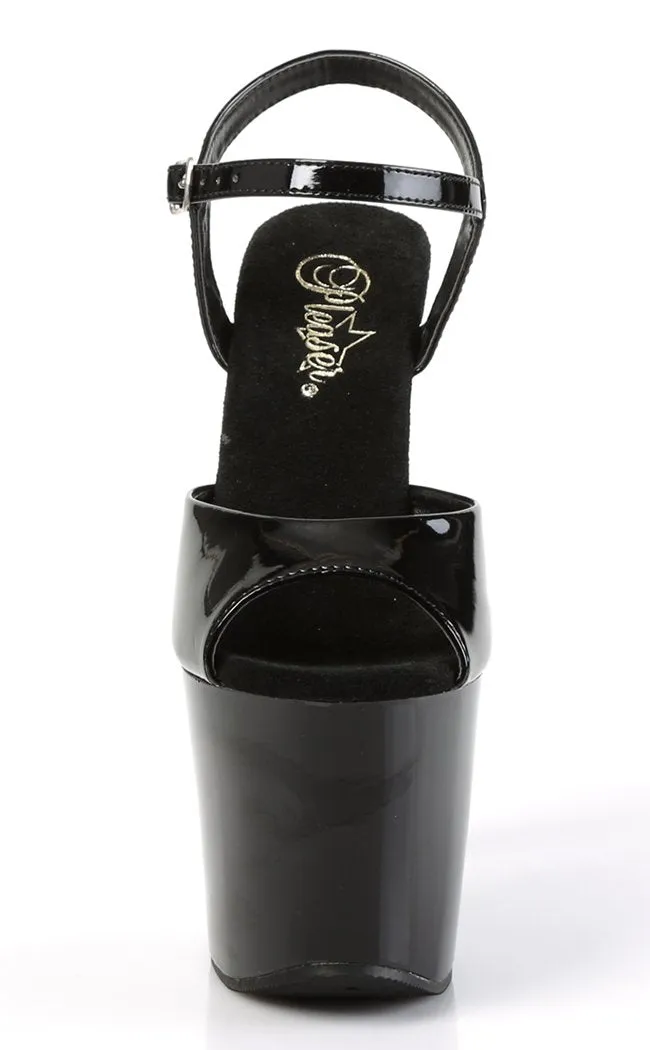 RADIANT-709 Black Patent Platform Heels