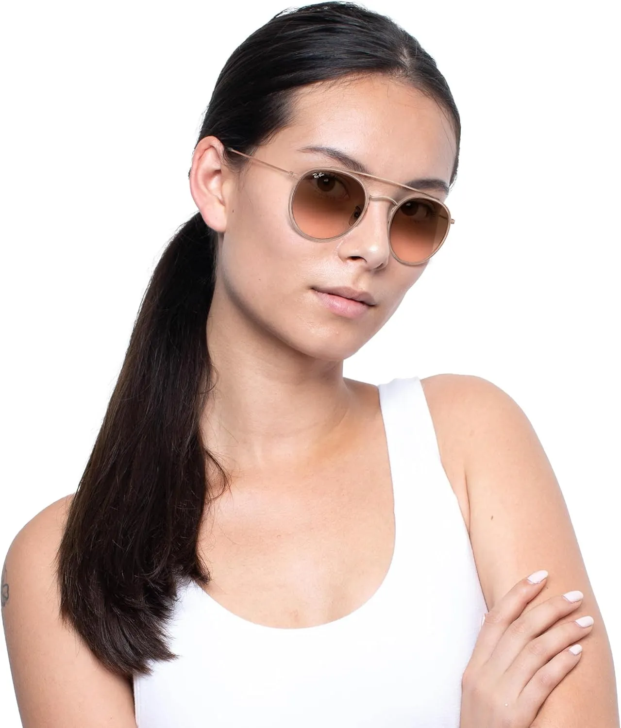 Ray-Ban RB3647N Double Bridge Round Sunglasses