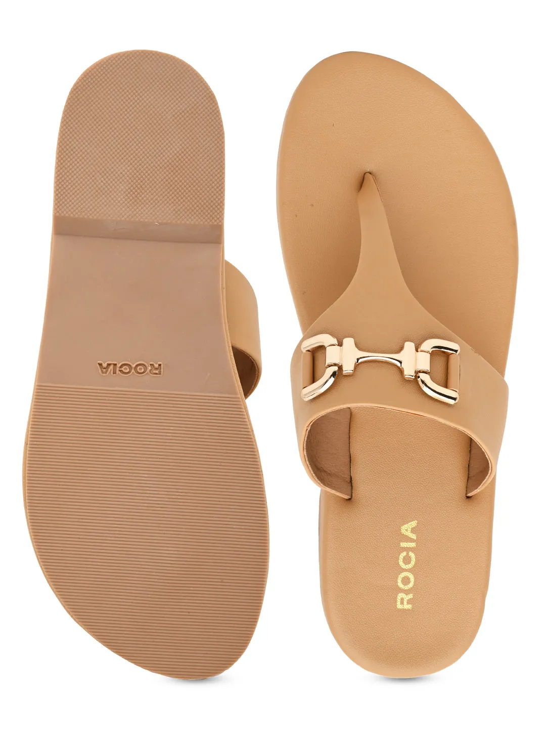 Rocia By Regal Beige Women Casual Buckled Flats