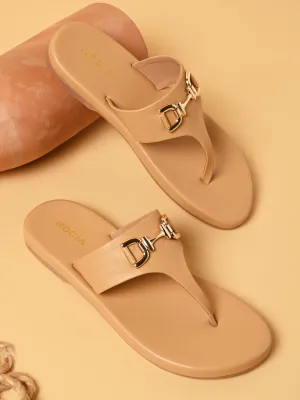 Rocia By Regal Beige Women Casual Buckled Flats
