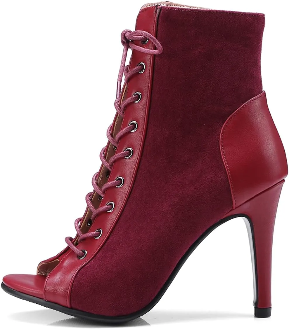 Roimaash 7/10CM Heels Women Burju Dance Shoes Lace up