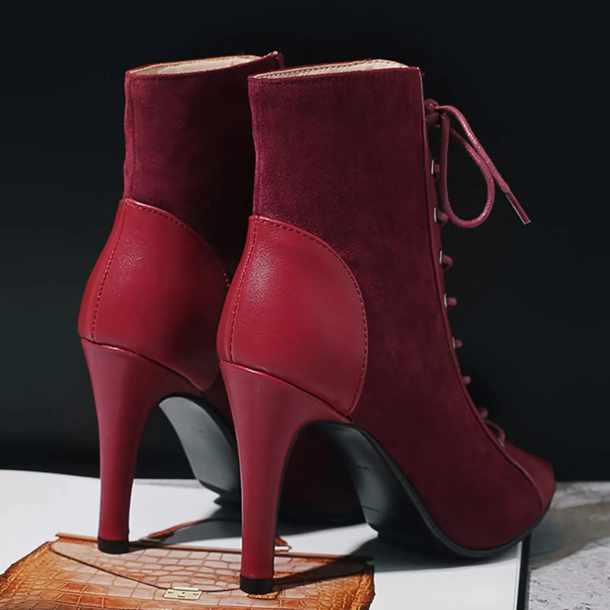 Roimaash 7/10CM Heels Women Burju Dance Shoes Lace up