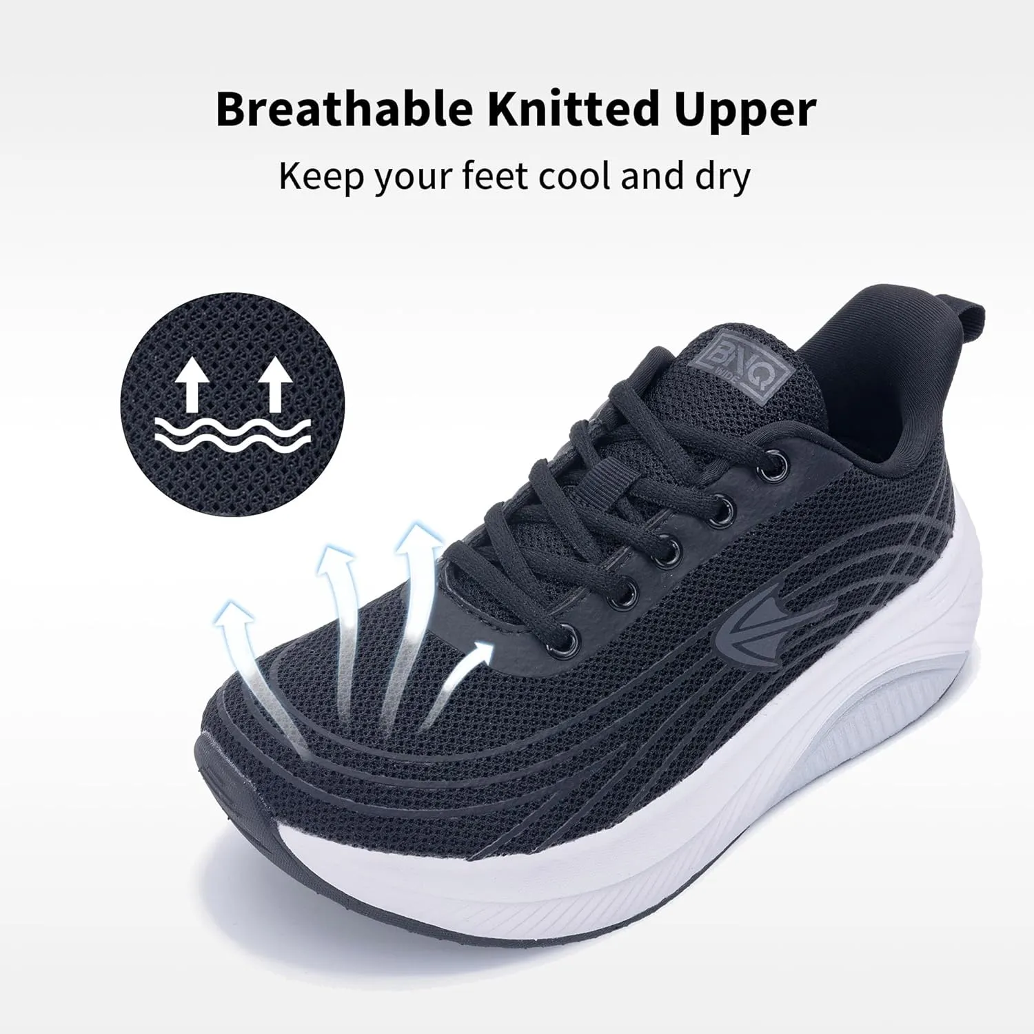RomenSi Wide Toe Box Shoes Women Arch Support Walking Shoes Comfortable Wide Width Tennis Sneakers for Plantar Fasciitis Relief US 6-11