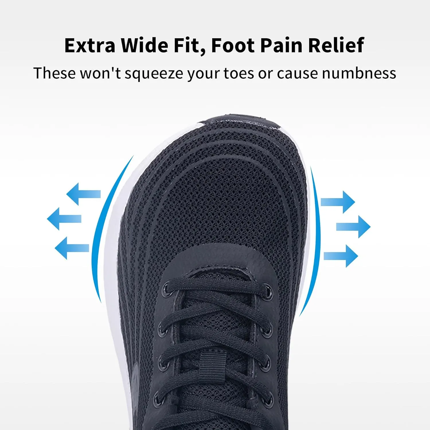 RomenSi Wide Toe Box Shoes Women Arch Support Walking Shoes Comfortable Wide Width Tennis Sneakers for Plantar Fasciitis Relief US 6-11
