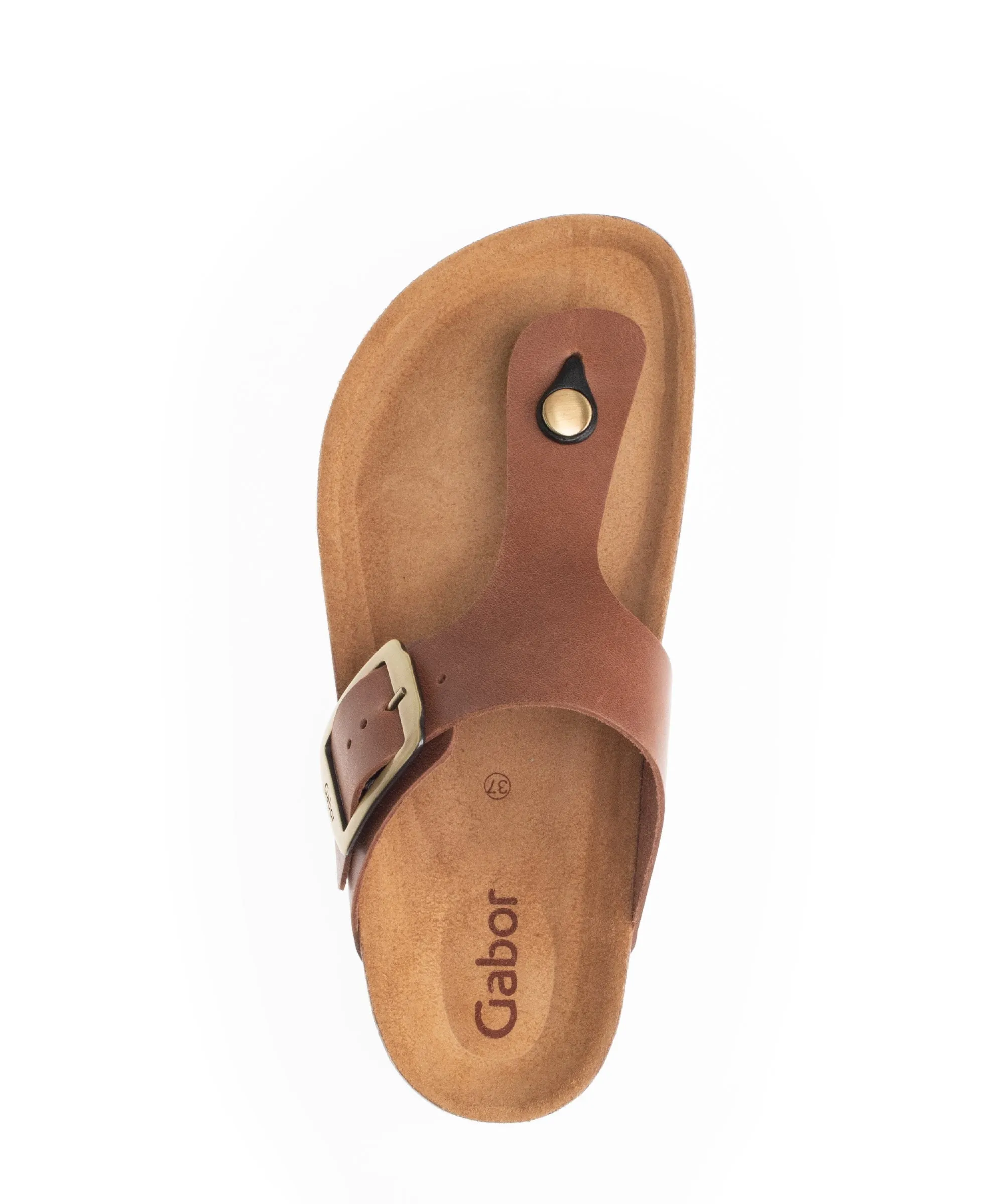 Sandales cognac en cuir lisse