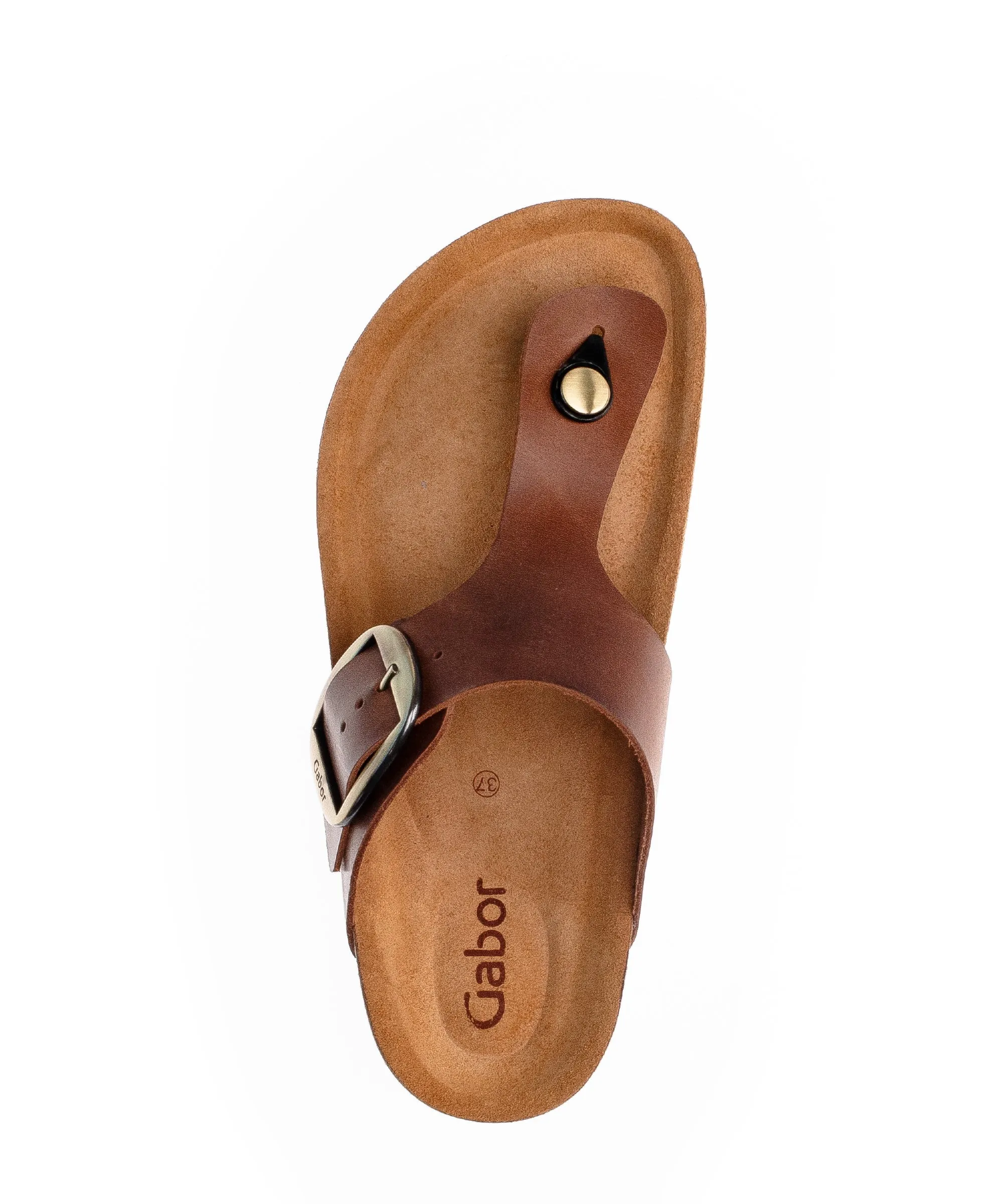 Sandales cognac en cuir lisse
