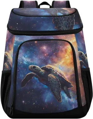 Sea Turtle Starry Sky Cooler Backpack Cooler Insulated Leak Proof Lunch Backpack 36 Cans Waterproof Soft for Men Women Picnic Hiking Camping Beach
