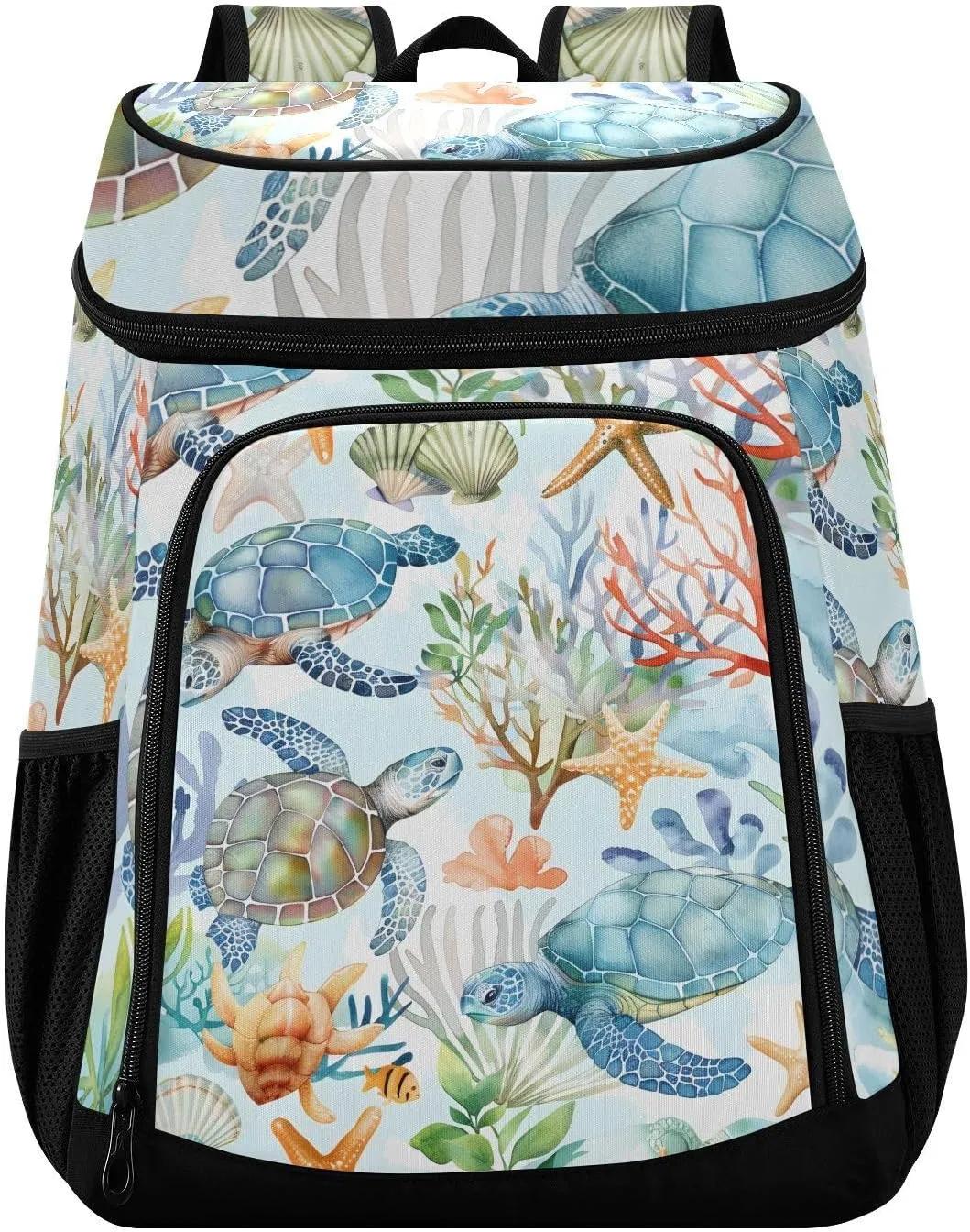 Sea Turtles Blue Ocean Cooler Backpack Cooler Insulated Leak Proof Lunch Backpack 36 Cans Waterproof Soft for Men Women Picnic Hiking Camping Beach