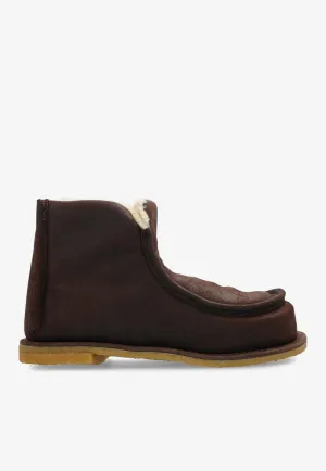 Shearling-Lined Suede Boots