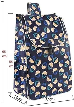 Shopping Cart Replacement Bag - 37L Folding Shopping Bag, Special Bag for Grocery Shopping, Trolley Shopping Cart, with Bottom Plate, Strong Bearing Capacity, (Size: 34X20X55CM)