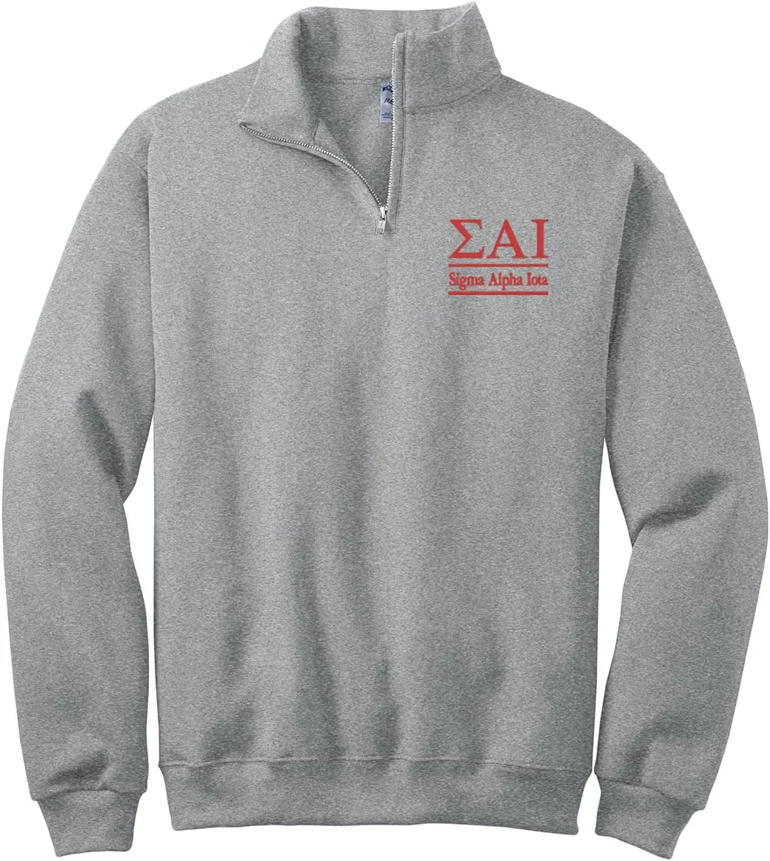 Sigma Alpha Iota Quarter Zip Sweatshirt - SAI Music Sorority - Cadet Collar Pullover - Gifts