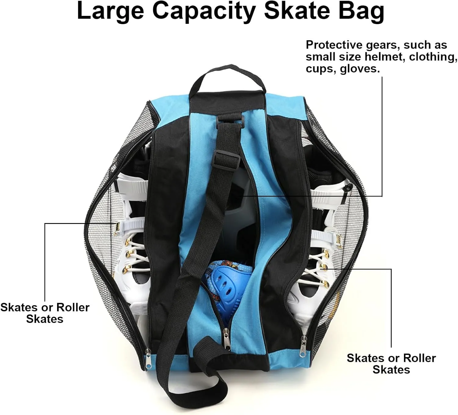 Skating Bag Set Ice Skate Blade Covers Ice Skating Guards and Roller Skates Bag Roller Skate Accessories Roller Skate Bag for Kids Men Women Adults