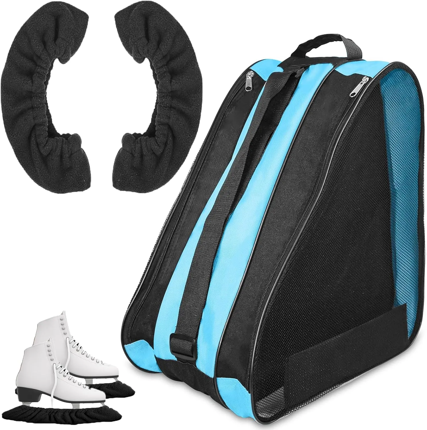 Skating Bag Set Ice Skate Blade Covers Ice Skating Guards and Roller Skates Bag Roller Skate Accessories Roller Skate Bag for Kids Men Women Adults