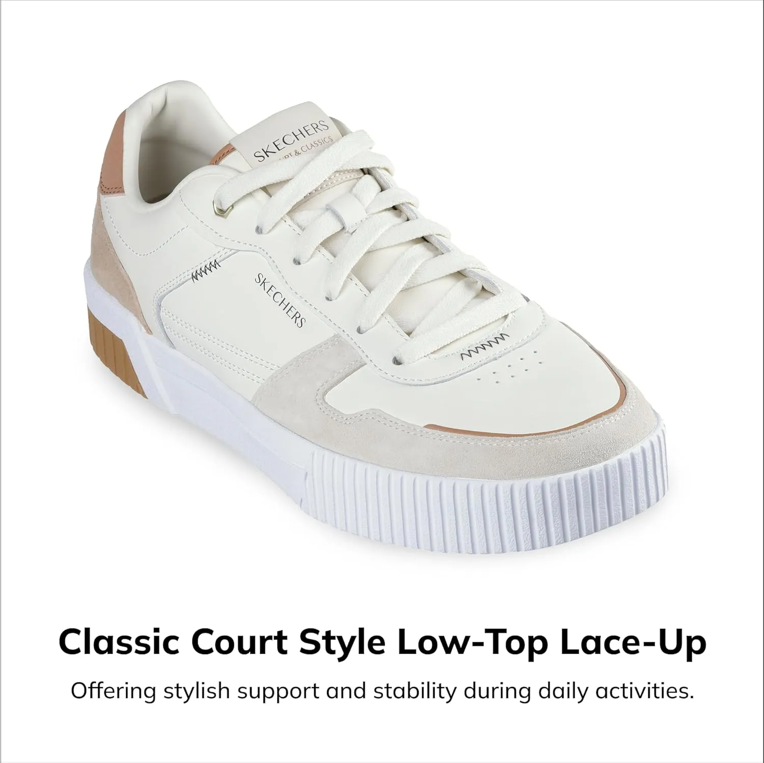 Skechers Men's Jade Kovos Leather and Suede Lace-up Sneakers