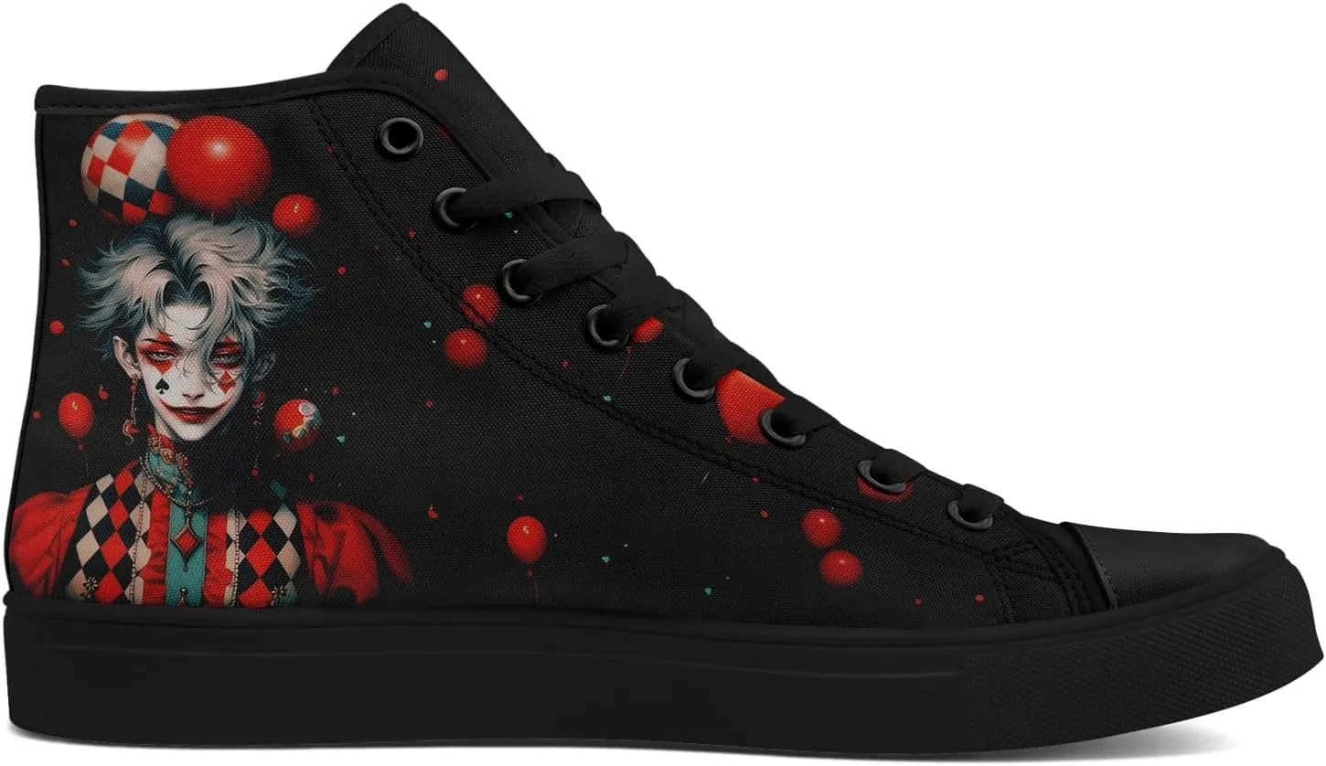 Skull High Top Canvas Sneakers Fashion Punk Rock Joker Print Shoes Casual Walking Shoes Streetwear