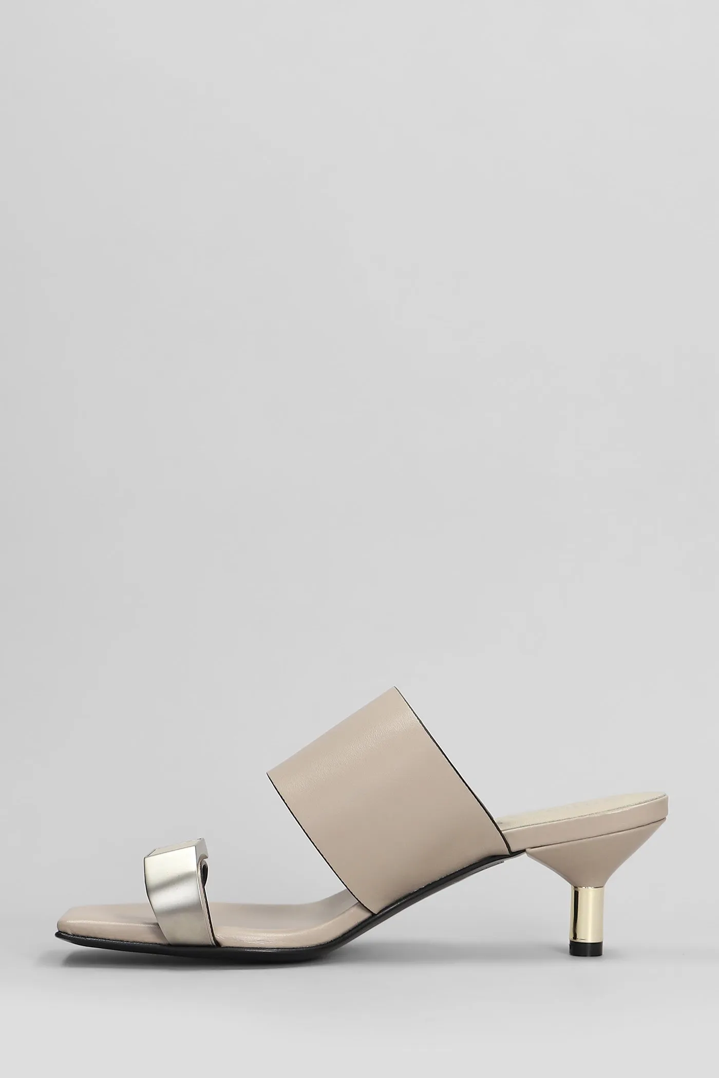 Slipper-Mule in beige leather