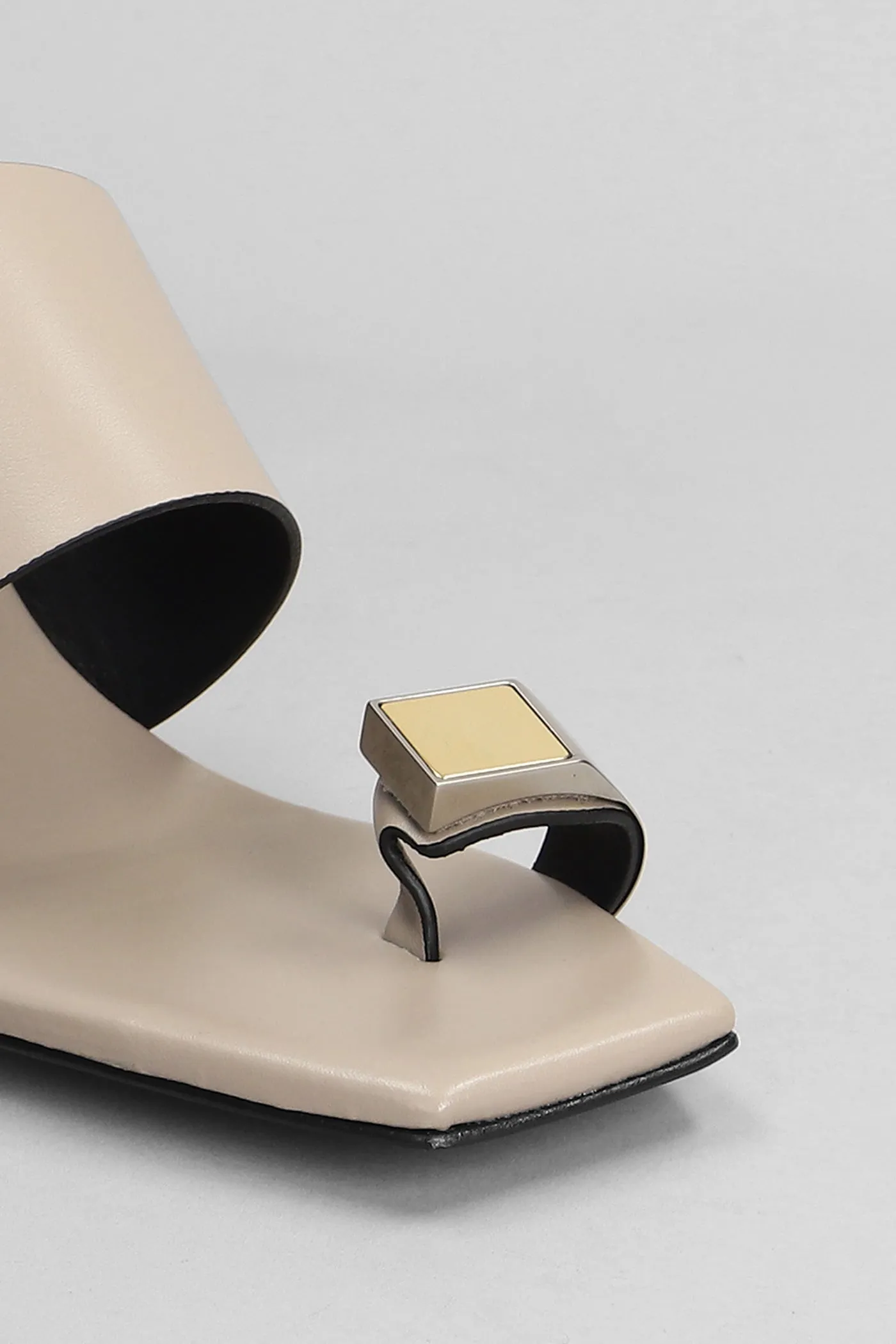 Slipper-Mule in beige leather